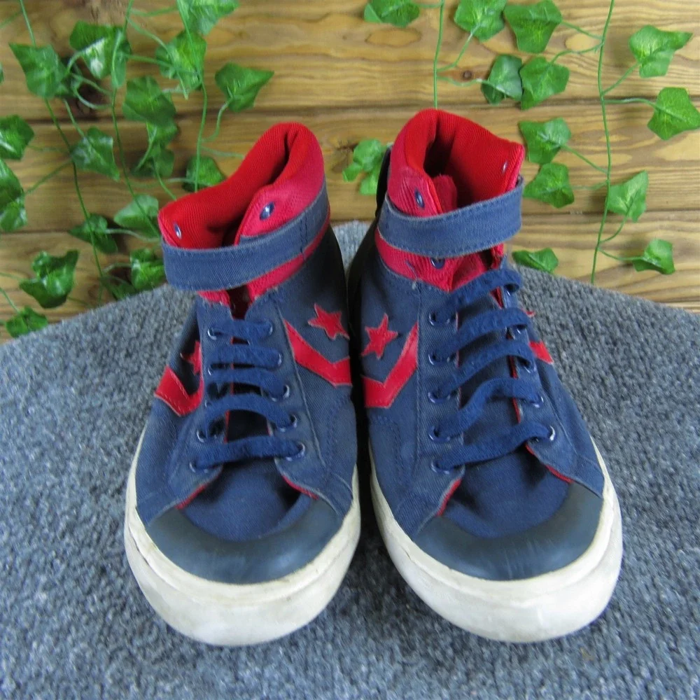 Converse Sneaker Mid Boys‎ Y 6 Medium Athletic Blue Fabric Hook & Loop